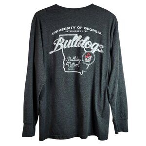 Pressbox Women University of GA TShirt Gray Large Long Sleeve UGA Bulldog Nation